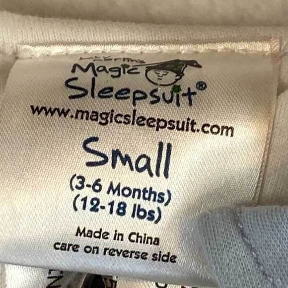 Merlin's Magic Sleep Suit Baby Sleeper Size Small 3-6 Months Blue - Picture 4 of 9